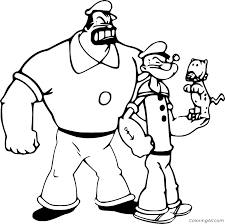 Set off fireworks to wish amer. Bluto And Popeye Coloring Page Coloringall