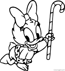 If your child loves interacting. Baby Daisy Duck Holds A Candy Cane Coloring Page Coloringall