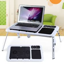 14 59 Foldable Table Laptop Lap Desk E Table Bed With Usb Cooling Fans Stand Home Lap Desk Foldable Table Portable Laptop Table