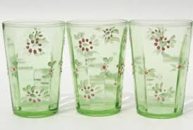 6 1/2 tall, 2 3/4 across top, 2 3/8 bottom across Vintage Glassware Aqua Cobalt Blue Green
