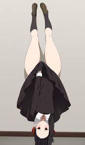 1girls black hair blush coro fae eye contact female female focus  female only handstand kaguya-sama wa kokurasetai ~tensai-tachi no renai  zunousen~ looking at viewer lycoris challenge red eyes school