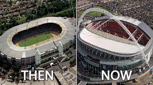 Here is a look back at just some of them. 10 English Stadiums Then Now Ft Wembley Old Trafford Anfield Youtube