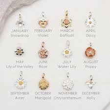 18ct Gold And Sterling Silver Birth Flower Necklace Etsy In 2020 Birth Flowers Flower Charm Necklace Flower Necklace