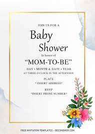 Golden Frame Baby Shower Invitation Templates Editable With Microsoft Word Baby Shower Invitation Templates Baby Shower Invitations Invitation Template