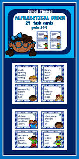 Generally, there is no need to understand rocket science to it is important to note that while solving the questions of alphabetical order you need to keep in mind this type of questions does not follow any rule and thus we would advise you to get enough practice. 24 Alphabetical Order Task Cards Each Card Contains 4 School Themed Words That Students Place Into Abc Order Abc Order Task Cards First Week Of School Ideas