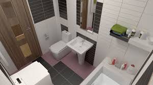 Wie sie die bodenfläche maximieren können. Bilder 3d Interieur Badezimmer Rosa Grau 1