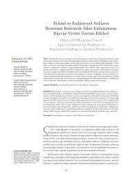 Pdf Bitkisel Ve Endustriyel Atiklarin Ruminant Beslemede Etkin Kullaniminin Hayvan Verimi Uzerine Etkileri
