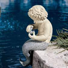 Check spelling or type a new query. Young Little Sitting Mermaid Garden Statue With Oyster And Pearl Q C Home