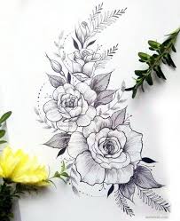 Beautiful Flower Tattoo Drawing Ideas For Women 1 Wagepon Ideas In 2020 Pencil Drawings Of Flowers Beautiful Flower Drawings Flower Tattoos