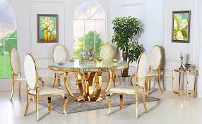 Hot Item New Modern Diameter 1 3m Round And Gold Colour Glass Dining Table Glass Dining Table Dining Table Gold Gold Dining Room