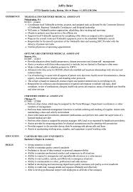 Certified Medical Assistant Resume Samples Velvet Jobs