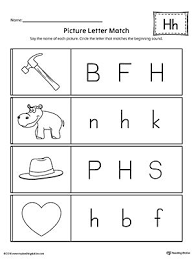 Picture Letter Match Letter H Worksheet Printable Alphabet Worksheets Letter H Worksheets Kindergarten Worksheets Printable