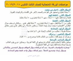 Ù…ÙˆØ§ØµÙØ§Øª 2019 Ù„ÙˆØ±Ù‚Ø© Ø§Ù…ØªØ­Ø§Ù† Ø§Ù„Ù„ØºØ© Ø§Ù„Ø§Ù†Ø¬Ù„ÙŠØ²ÙŠØ© Ù„Ù„Ø«Ø§Ù†ÙˆÙŠØ© Ø§Ù„Ø¹Ø§Ù…Ø© Ù…Ø¹ Ù†Ù…ÙˆØ°Ø¬ Ø¨ÙˆØ§Ø¨Ø© ÙƒÙˆÙŠÙƒ Ù„ÙˆÙˆÙƒ Ø§Ù„Ø¹Ø±Ø¨ÙŠØ©