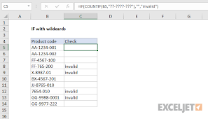 You can use them to create word patterns in commands. Excel Formula If With Wildcards Exceljet