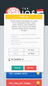 Pelayanan jasa psikologi reguler dalam rangka seleksi pegawai, psikotest untuk pribadi/perorangan,dll terbuka untuk pendaftar umum/ perorangan maupun untuk kalangan industri. Tes Iq Dan Psikotes For Android Apk Download