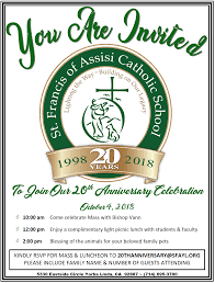 Francis of assisi the prayer of st. St Francis Of Assisi Catholic School 20th Anniversary Celebration The Roman Catholic Diocese Of Orange