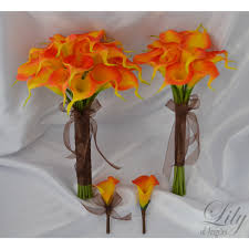 Orange Fire Real Touch Calla Lily Real Touch Calla Lilies