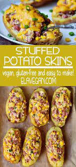 Stuffed Potato Skins Healthy Potato Recipes Vegan Potato Recipes Potato Skins