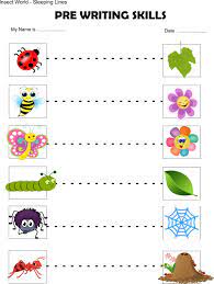 Insect Toddler Worksheet Beginner Sleeping Lines Pre Writing Activities Prewriting Activities Preschool Tracing Worksheets Preschool