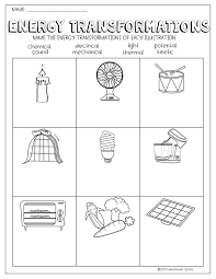 Energy Transformations Worksheets Energy Transformations Energy Transformations Activities Work Energy And Power