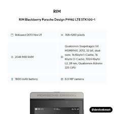RIM Blackberry Porsche Design P9982 LTE ...