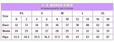 Misses Size Chart Google Search Clothing Guide