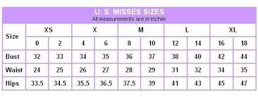 size charts for womens clothing items in auction girl