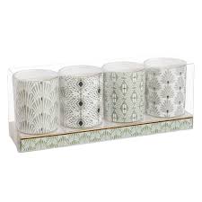 Coffret 4 Lumignons En Verre A Motifs Maisons Du Monde Meuble De Style Maison Du Monde Coffret