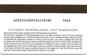 Most gift card balances can be checked by knowing two sets of numbers on the back. Gift Card Tacos Logo 1 Rubio S United States Of America Rubio S Col Us Rub 007