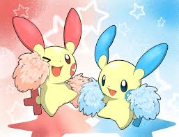 Plusle's body is pale yellow in color, with bright red fur on its ears, cheeks, paws, and tail. Pin On Pokemon Fanart Toys Etc
