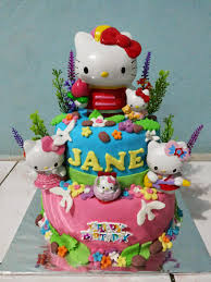 Kue juga biasanya ada di setiap acara, entah itu acara resmi ataupun acara ataupun acara ulang tahun pasti kue menjadi hidungan yang harus ada. Gambar Kue Ulang Tahun Hello Kitty Tingkat 2 Akana Gambar