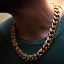 Diamond Cuban Link Chain 18mm In Yellow Gold Cuban Link Chain Gold Cuban Link Chain Mens Gold Chain Necklace