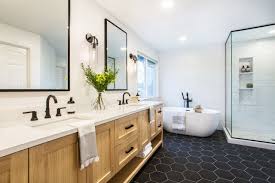 These units require a space about 27 inches wide and 27 inches deep. Sammamish Modern Farmhouse Master Bath Farmhouse Bathroom Seattle By Heiser Designs Houzz