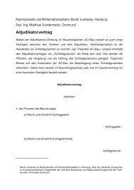 Nebenabrede zum bauvertrag muster : Adjudikatorvertrag Werner Baurecht