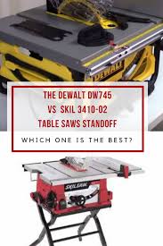 Comparing The Dewalt Dw745 Vs Skil 3410 02 Table Saws Skil Dewalt Skil Saw