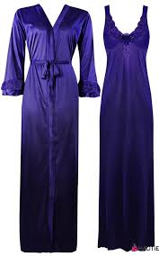 Elegant Designer Womens Long Nightie Ladies Full Sleeve Nightwear Set 8 14 Ebay Nightgowns For Women Night Dress Nightwear