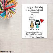 A warm birthday ecard for your grandfather. Name Birthday Cards For Grandma From Granddaughter