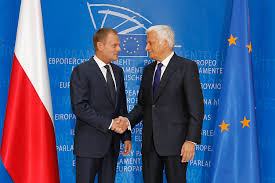 Polish PM Donald Tusk meets EP President Jerzy Buzek