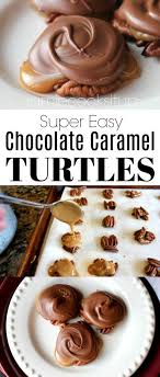 Use half dark chocolate and half white chocolate and make black and white turtles, or use one as a drizzle to make beautiful designs on the shells. Chocolate Caramel And Pecan Turtle Clusters Jamie Cooks It Up Family Favorite Food And Recipes