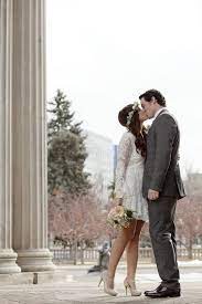 Just The Two Of Us Erin Caleb S Intimate Courthouse Elopement Offbeat Bride Courthouse Wedding Photos Courthouse Wedding Courthouse Wedding Dress