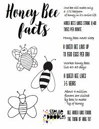 Honey Bee Facts Free Printable Coloring Page Stevie Doodles Honey Bee Facts Bee Facts Bee Coloring Pages