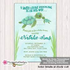 Watercolor Sea Turtle Baby Shower Invitations Boys Blue Under Etsy Baby Shower Invitations For Boys Turtle Baby Shower Invitations Turtle Baby Shower