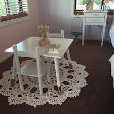 Jaccikelly On Instagram Hacked Kmart Kids Table And Chairs Kmartaus Golddipped Girlsroomdecor Doilyrug Kids Table And Chairs Kid Table Table And Chairs