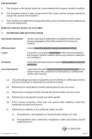 Assignment or transfer of Lease Agreement Contract