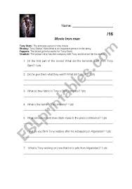 Please understand that our phone lines must be clear for urgent medical care needs. Questions On The Movie Iron Man Esl Worksheet By Warmissys