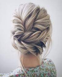 45 Glamorous Wedding Updos For Long And Medium Hair Horizontal Braid Volume And Highlights Hair Styles Long Hair Styles Wedding Hairstyles