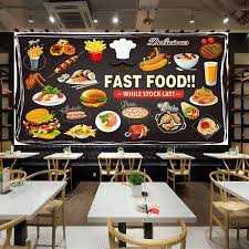 ورق جدران وجبات سريعة