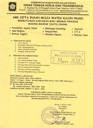 Management trainee (mt) 2021 batch 9. Disnakertrans Lowongan Kerja Pendidik Smk Di Smk Cipta Insan Mulia