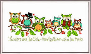 Original cross stitch patterns to print online. A Few Hoots Cross Stitch Pattern By Ursula Michael Crosstitch Com