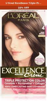 L Oreal Excellence Triple Protection Color Creme Dark Brown Natural 4 Pack Of 3 Non Drip 100 Long Last Grey Hair Coverage Best Hair Dye Hair Color Brands
